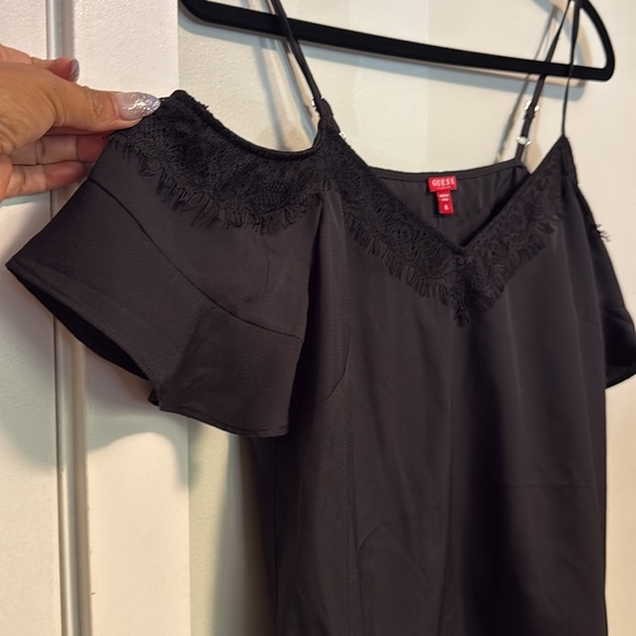 Guess Black Lace Camisole Off the Shoulder Top - med - Picture 3 of 5